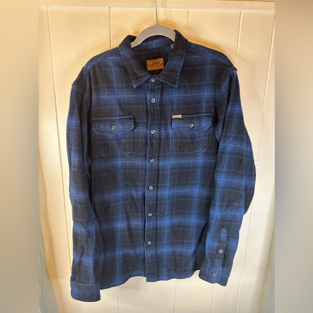 Orvis Mens Shirt Flannel Shacket Jacket XL Cotton Plaid Heavy Pockets Outdoor